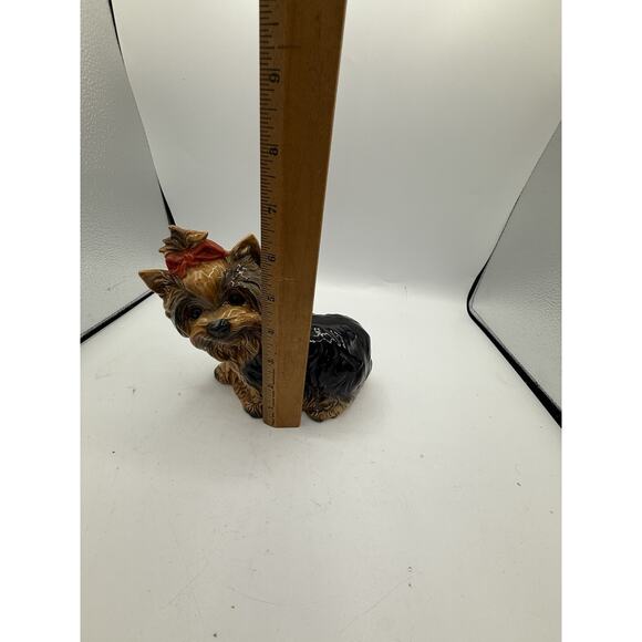 Goebel West Germany Yorkshire Terrier Yorkie Dog Figurine Red Bow #30035 Vintage - Picture 5 of 6